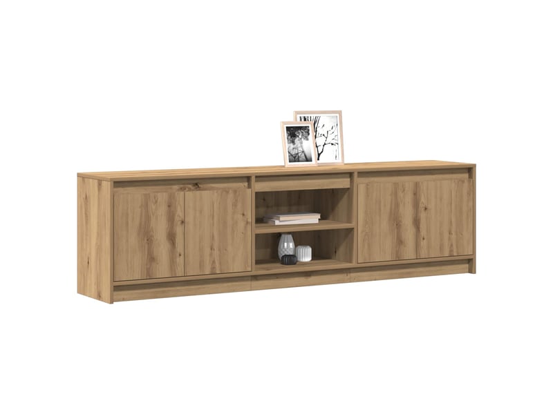  Meuble tv moderne, banc tv 180x34x50 cm marron bois d'ingénierie shl40488  - Conforama C