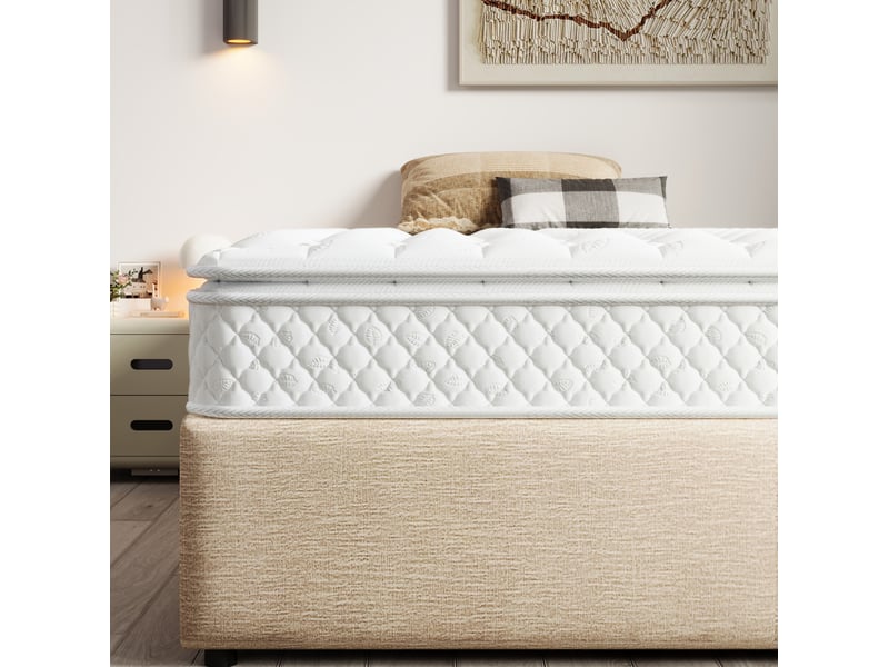  Couchage à ressorts ensachés 90x200 cm, 7 zones, fermeté h3, blanc  - Conforama B
