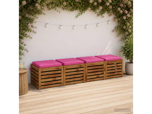 Lot de 4 coussins de siège, coussins d'assise soest 100 % polyester rose cf60488