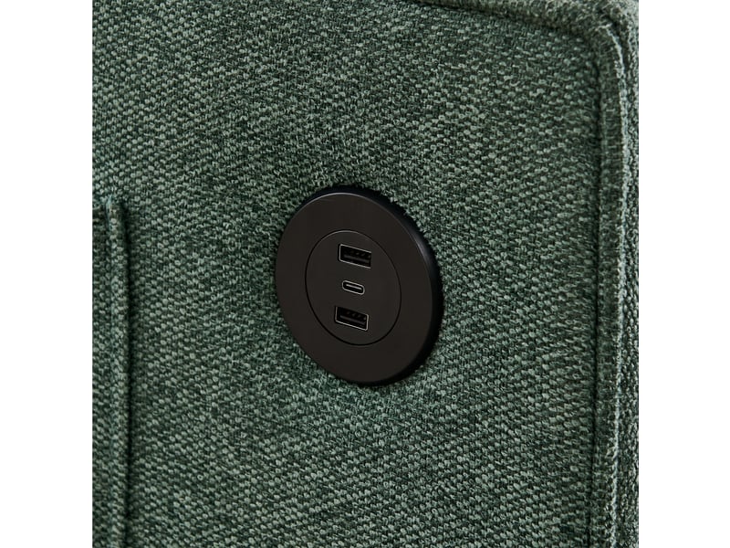  Canapé convertible, canapé-lit, vert, poches latérales, porte-gobelets, dossier inclinable 3 positions, 3 en 1, 190 cm, usb  - Conforama W