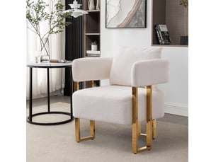Fauteuil fixe <strong>DESMIU</strong> <strong></strong> Velours blanc vendu A l'unité