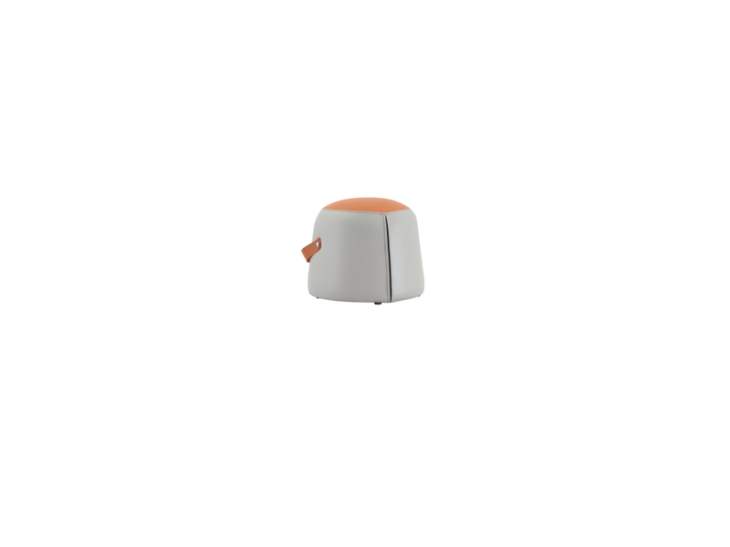  Tabouret moderne - gris - cuir pu - 34.5x34.5x29 cm - poignée en cuir pu - design géométrique - rembourrage en mousse 34.5x34.5x29cm - Conforama A