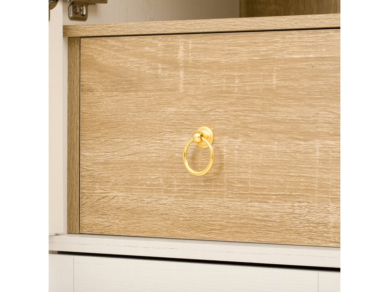  Armoire haut blanc forme arche avec verre cannelé 76x40x180cm  - Conforama C