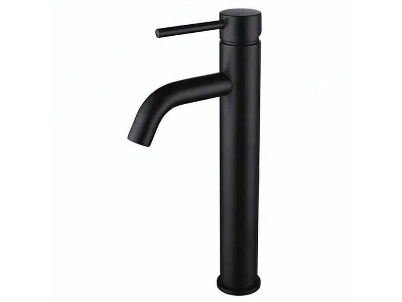  Tall salle de bain robinet single handle vessel évier robinet one hole bowl lavabo mixer avec water supply lines, matte noir  - Conforama A
