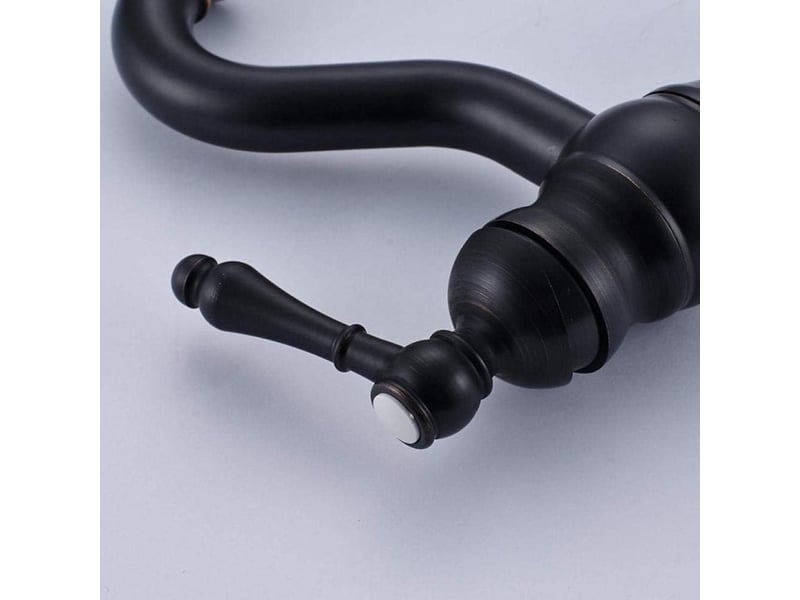  Mitigeur rétro, robinet de salle de bain, pivotant à 360°, hauteur 20 cm, noir CC005310ZLS - Conforama D