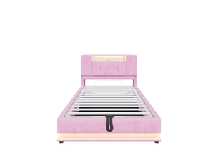 Lit coffre 90x200 cm ZOVIRA   coloris rose