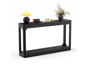 Table basse rectangulaire coloris noir FLORAGRACE - 30 cmx140 cm