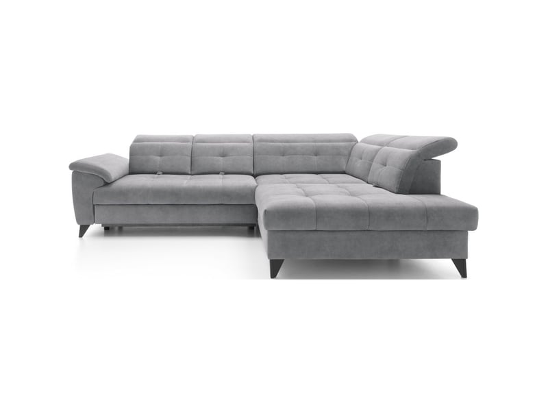 Canapé d'angle gris 5 places angle droit design moderne inferno  - Conforama A