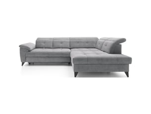 Canapé d'angle gris 5 places angle droit design moderne inferno