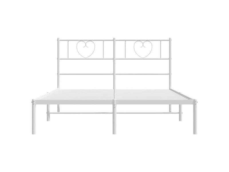  Lit double- lit adulte -  cadre de lit métal sans matelas et tête de lit blanc 150x200 cm  - Conforama D