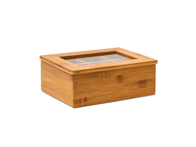  Boîte à thé décorative rangement 9 x 28 x 16 cm ambiance rustique en bambou laqué 13_0005173  - Conforama A