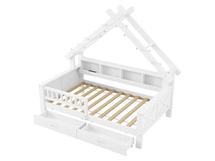 Lit cabane 90x200 cm SOGEU   coloris blanc