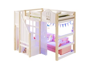 Lit mezzanine 90x200 cm <strong></strong> <strong></strong> coloris blanc