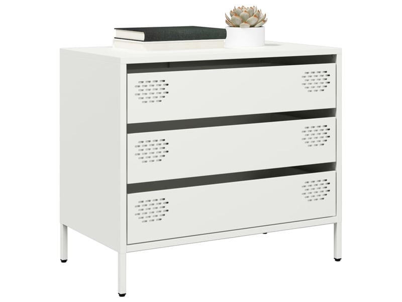  Buffet - bahut - meuble de rangement blanc 68x39x58,5 cm acier laminé à froid  - Conforama B