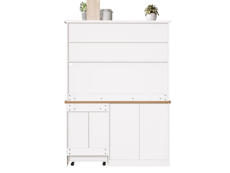  Buffet salon 140 cm éclairage led chariot roulant rangement à bouteilles et verres à vin meuble haut meuble éclairé  - Conforama D