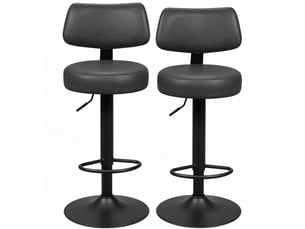 tabouret de bar assise réglable en hauteur  <strong>STILVORA</strong>  - noir hauteur d'assise 63 cm vendu Par paire