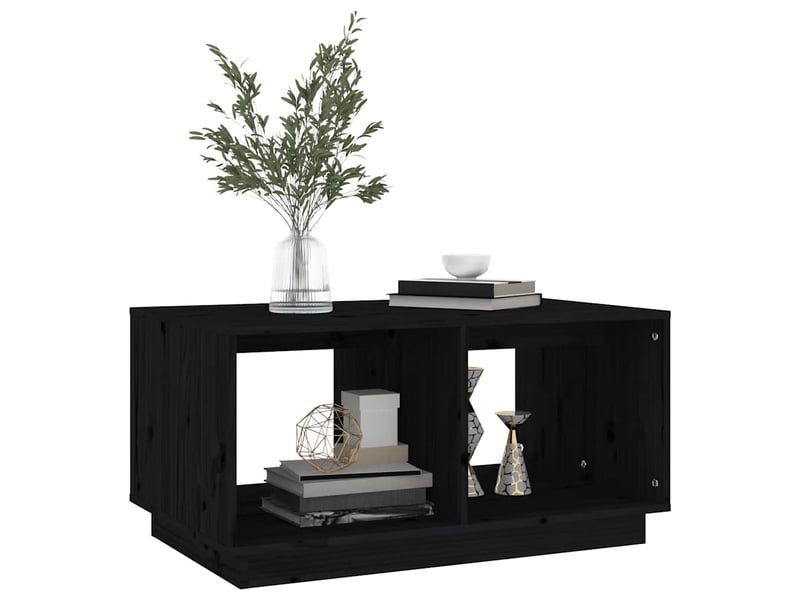  Table basse | table de salon noir 80x50x40 cm bois massif de pin shl4479  - Conforama D