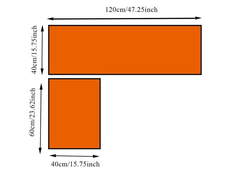  2 pièces tapis cuisine antidérapant absorbant tapis de sol devant evier lavable 40 * 60+40 * 120cm ＃3  - Conforama B