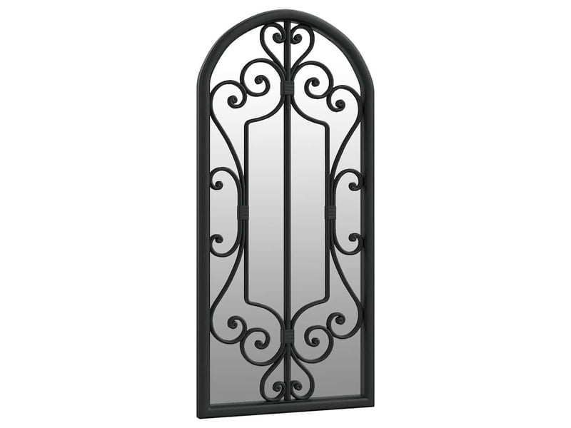  Miroir de jardin, miroir décoratif noir 100x45 cm fer pour utilisation extérieure cf62704  - Conforama C