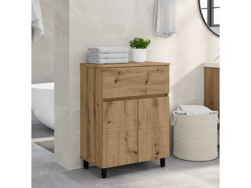  Unité de vanité de salle de bain, meuble de rangement chêne artisanal shl6176  - Conforama B