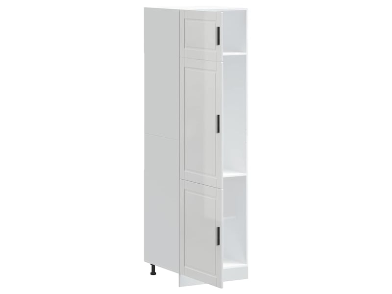 Meuble de rangement, armoire de cuisine porto blanc brillant bois d'ingénierie - Conforama D