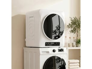 Sèche-linge compact 1000 w avec modes extra sec et eco, minuterie et température réglables, blanc