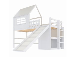 Lit avec rangement 90x200 cm ELVMI   coloris blanc