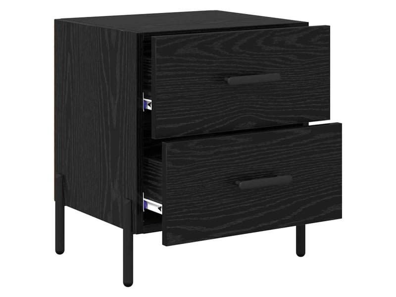  Table de chevet 2 pièces chêne noir 40 x 35 x 47,5 cm  - Conforama E