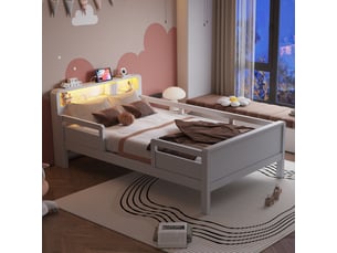 Lit simple 90x200 cm DZMDIP coloris blanc