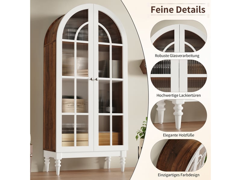 Buffet de cuisine 165x76x38,5 cm avec 3 étagères intérieures et capacité de charge totale de 60 kg - Conforama R