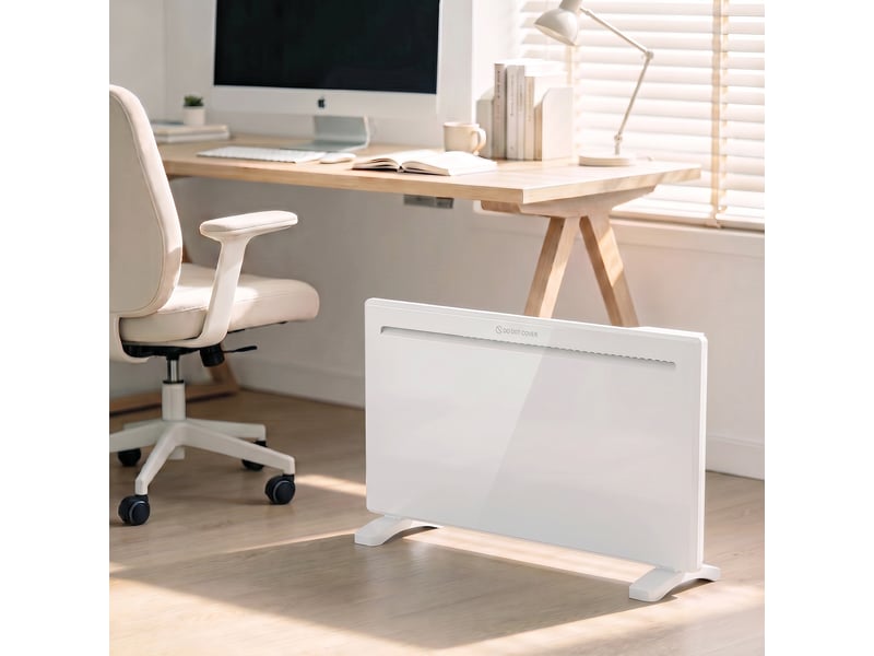  Radiateur à convection 1500w connecté mural autoportant - affichage led, timer - blanc  - Conforama B