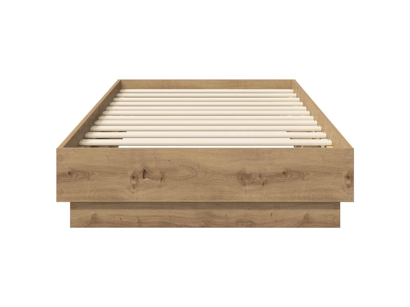  Lit simple- lit adulte -  cadre de lit au sol chêne artisanal 80 x 200 cm  - Conforama C