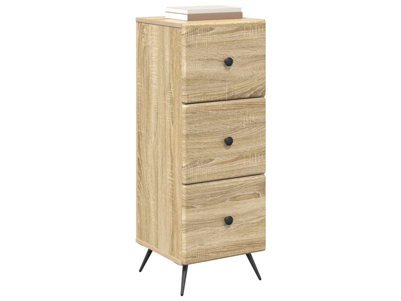  Armoire de rangement bureau, armoire à tiroirs chêne sonoma 33 x 34,5 x 90 cm shl6332  - Conforama C