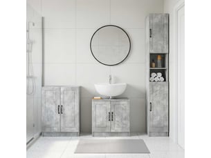 Ensemble de meuble de salle de bain 3 pièces utrecht gris béton cf63516