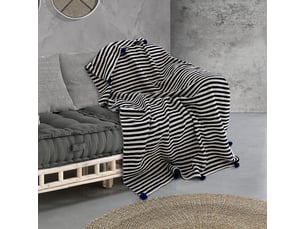 Plaid en coton 135 x 190 cm pour canapé stripe-b