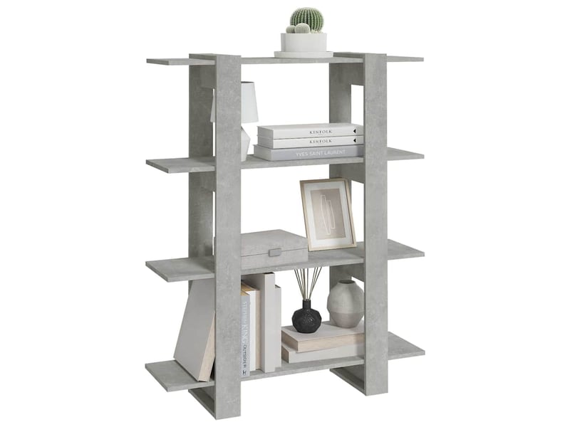  Bibliothèque, séparateur de pièce gris béton 100x30x123,5 cm  - Conforama E