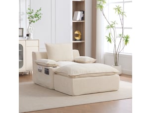 Fauteuil fixe  <strong></strong> Tissu beige