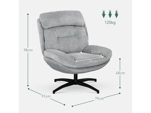 Fauteuil fixe pivotant Tissu gris vendu A l'unité