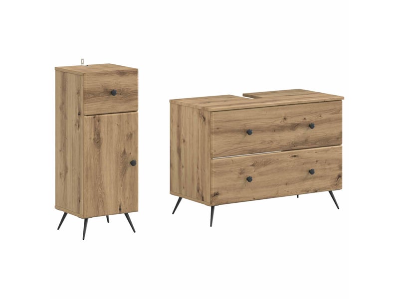 Ensemble de 2 meubles de salle de bain breda chêne artisanal cf63088 - Conforama A