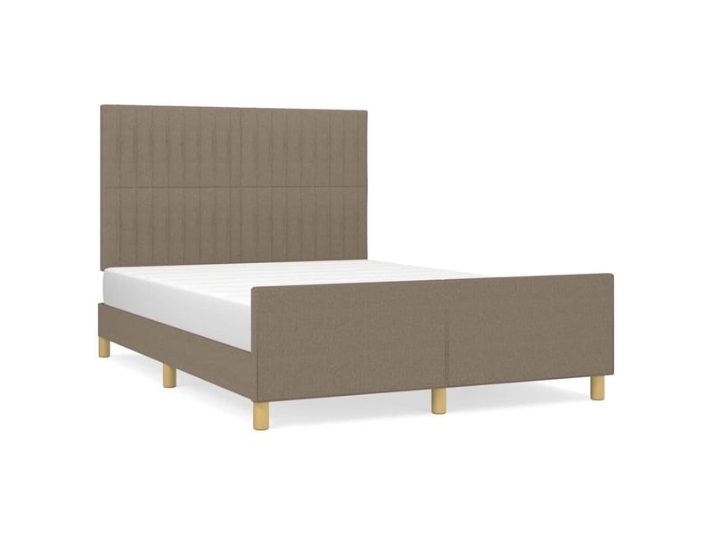  Lit double- lit adulte -  cadre de lit sans matelas taupe 140x200 cm tissu  - Conforama A