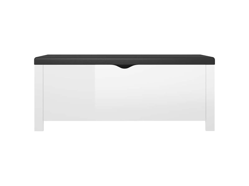  Boîte de rangement, coffre de rangement coussin blanc brillant 105x40x45cm aggloméré  - Conforama E
