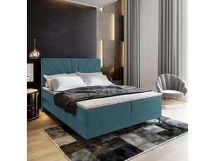 Lit avec rangement 180x200 cm <strong>MASSENO</strong> <strong></strong> coloris bleu