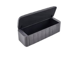 Banc de rangement tcqpz en velours gris foncé 132 x 47 x 44 cm capitonné