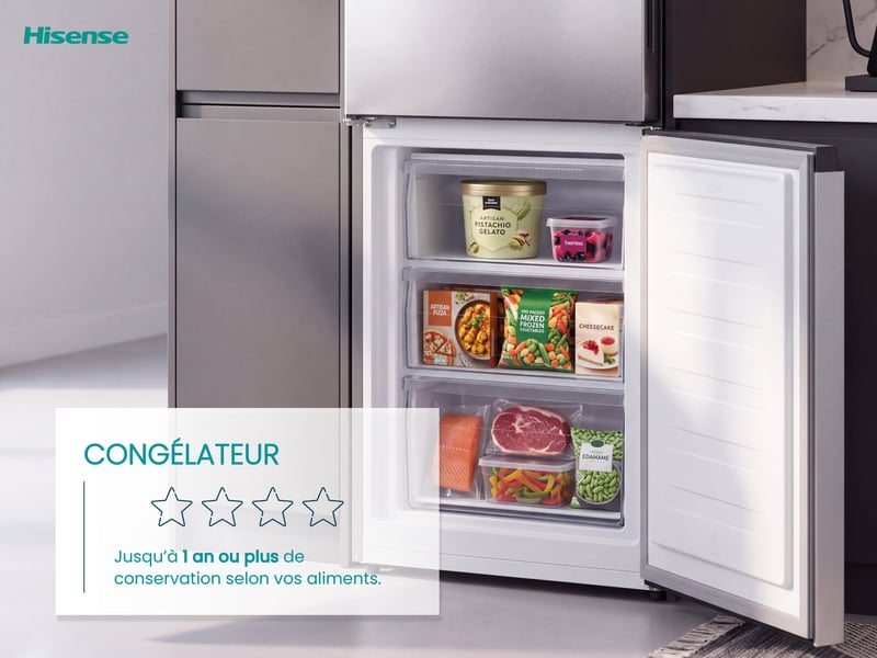 Réfrigérateur combiné (congél en bas) HISENSE RB343D4WDC - Conforama J