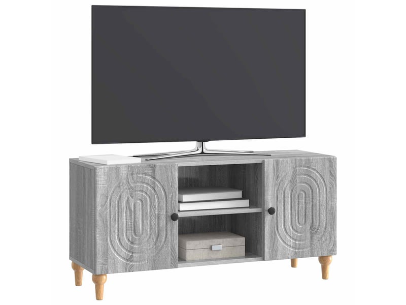  Meuble tv - banc tv - meuble de rangement 102 x 34,5 x 50 cm sonoma gris bois d'ingénierie  - Conforama C