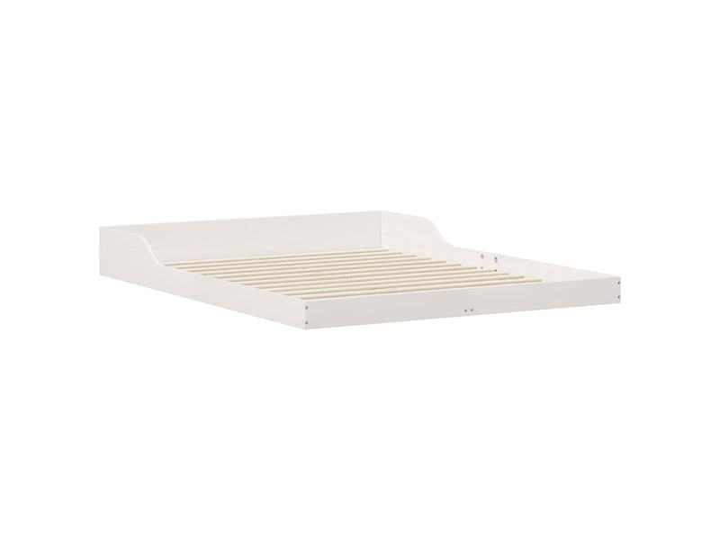  Lit double- lit adulte -  cadre de lit blanc 150 x 200 cm pin massif  - Conforama C