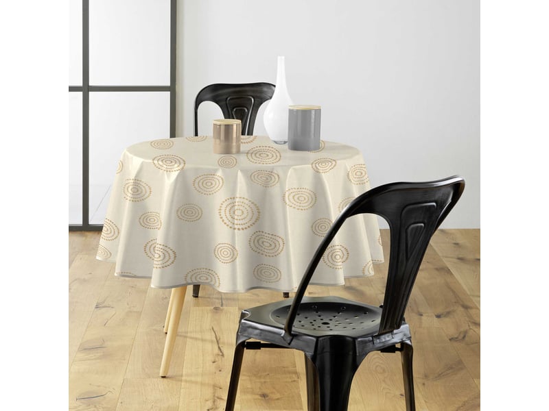  Nappe toile cirée ronde celte 160cm naturel  - Conforama D