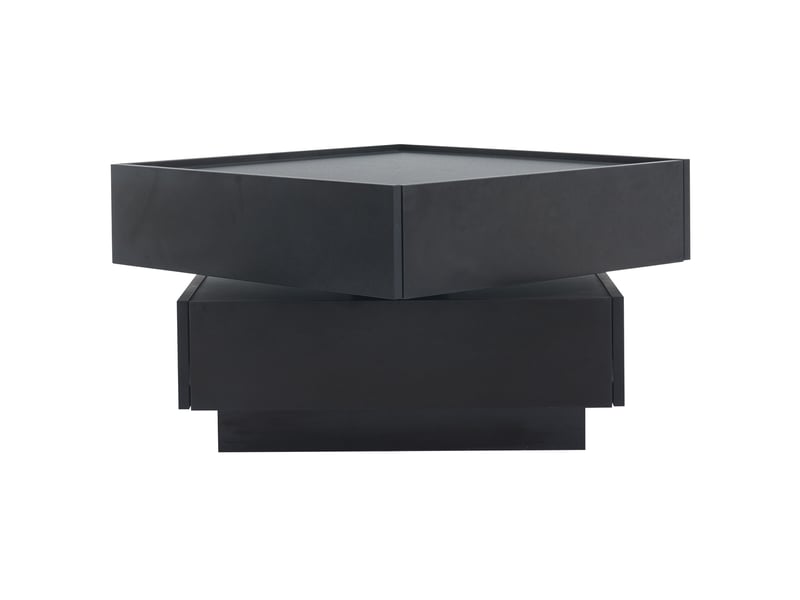  Table basse 60x60x38 cm pivotante panneau de particules noir  - Conforama A