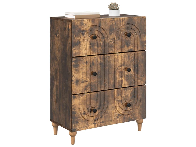  Armoire de rangement bureau, armoire à tiroirs chêne fumé 66 x 34,5 x 90 cm shl24  - Conforama C
