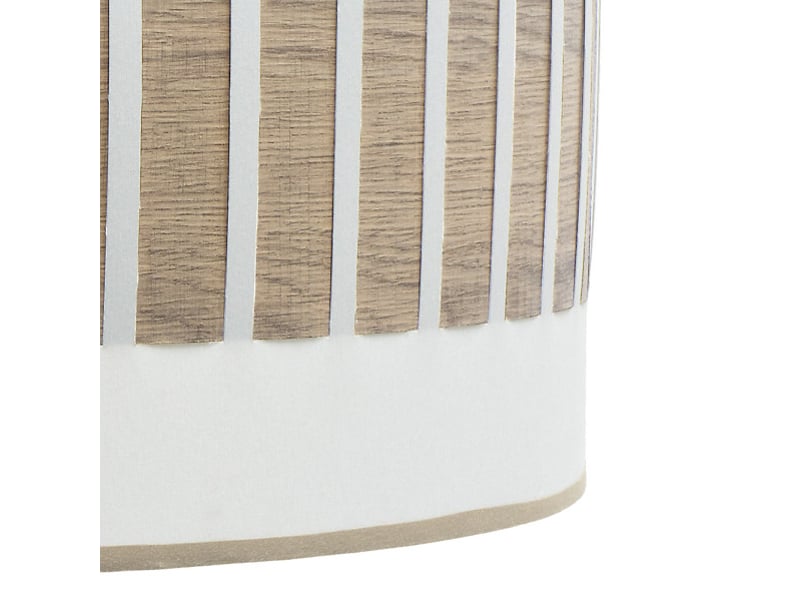  Fabrilamp ivanna lampe à poser blanc effet bois clair, abat-jour cylindrique textile, 1 x e14, 43 cm 188471085 - Conforama C